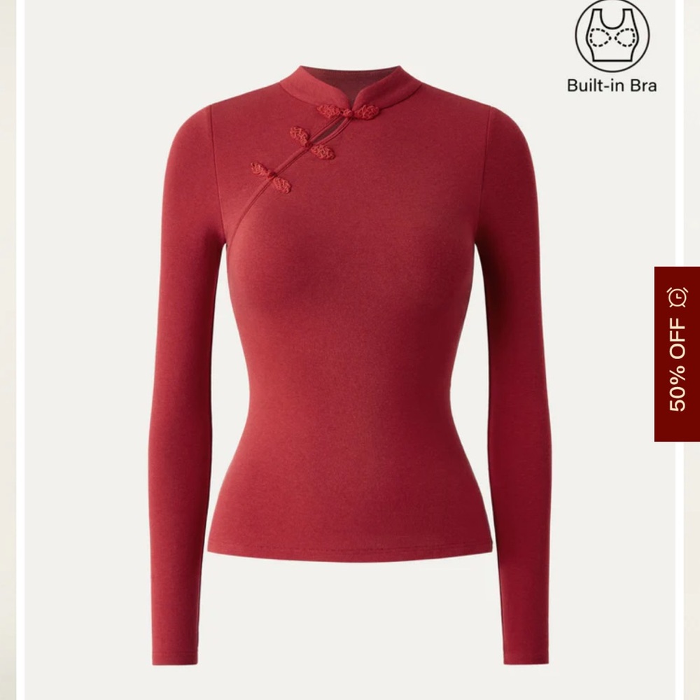 OGL Women's Long Sleeve Top in Deep Red